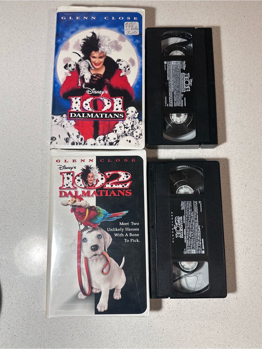 101 Dalmatians / 102 Dalmatians - Live Action VHS lot